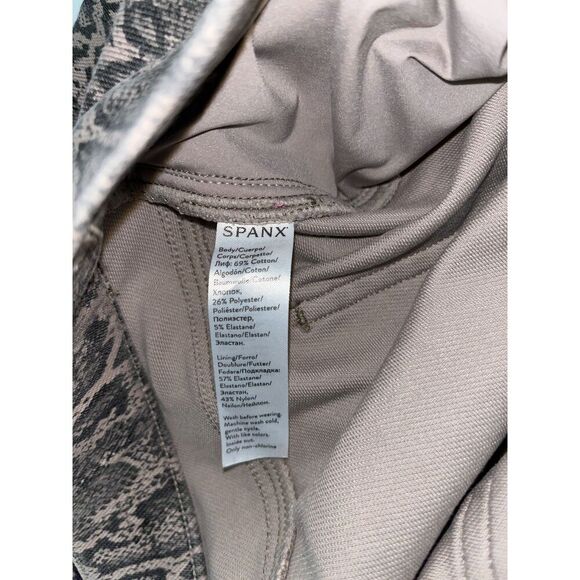 Spanx Women's Taupe Snakeskin Print Jean-ish Legging Pants Size 1X Tummy Control - Picture 6 of 9